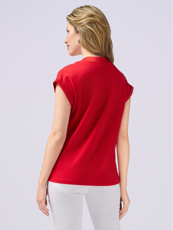 Oltre Oltre T-Shirt G268J003984N016 Czerwony Regular Fit