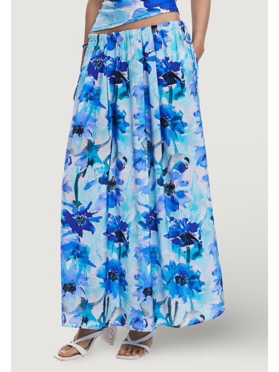 Desigual Desigual Φούστα SKIRT FIORI Μπλε Casual Fit