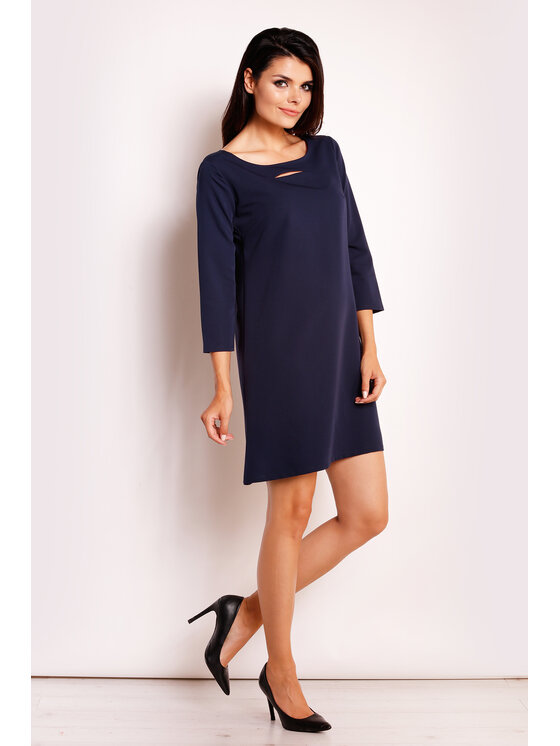 Infinite You Infinite You Sukienka codzienna M111 Granatowy Basic Fit