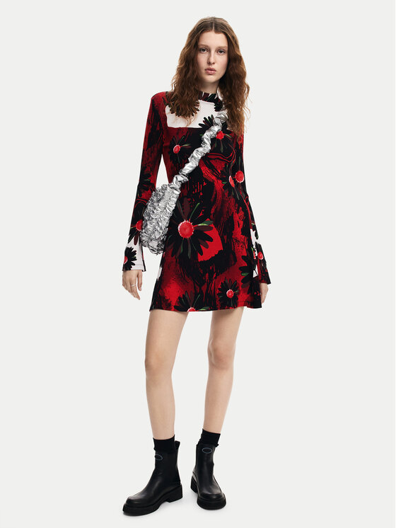 Desigual Desigual Ежедневна рокля Nantes Lacroix 24WWVK29 Червен Slim Fit