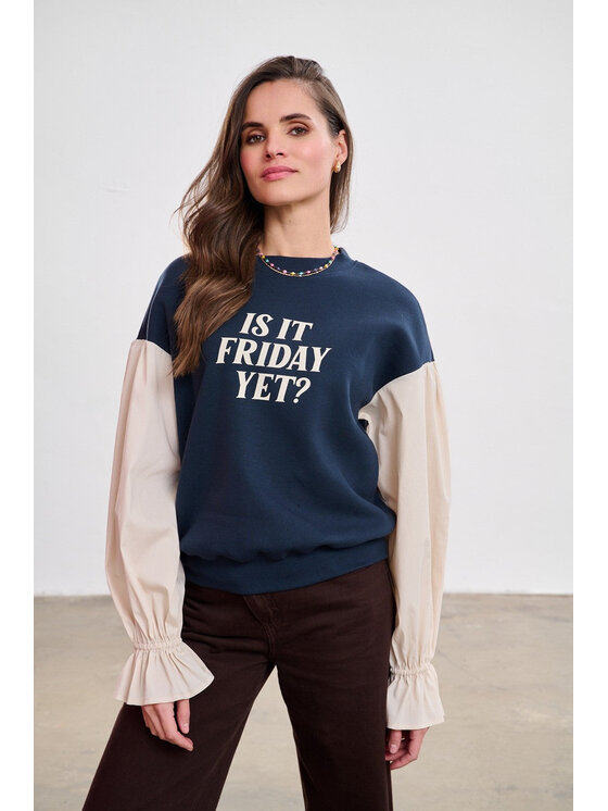 NAOKO NAOKO Bluza Friday Mood Granatowy Reglan Fit