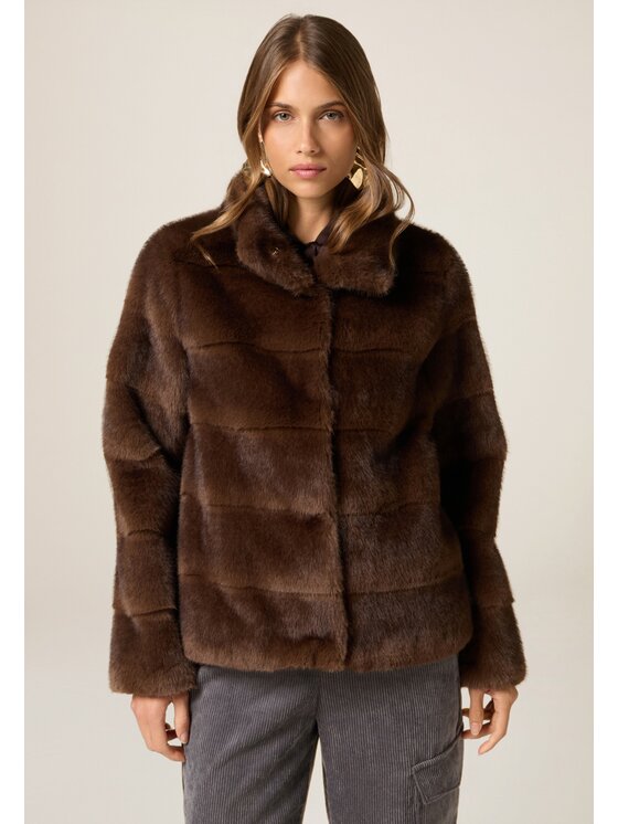 Oltre Oltre Cappotto 8719R001286N032 Marrone Boxy Fit