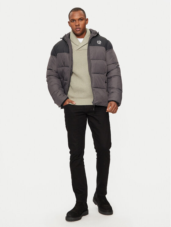 INDICODE INDICODE Пуховик Alanin 15-802 Сірий Regular Fit