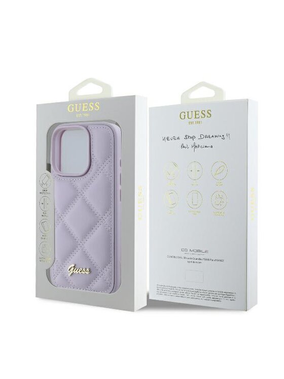 Guess Guess Etui na telefon iPhone 16 Pro Fioletowy