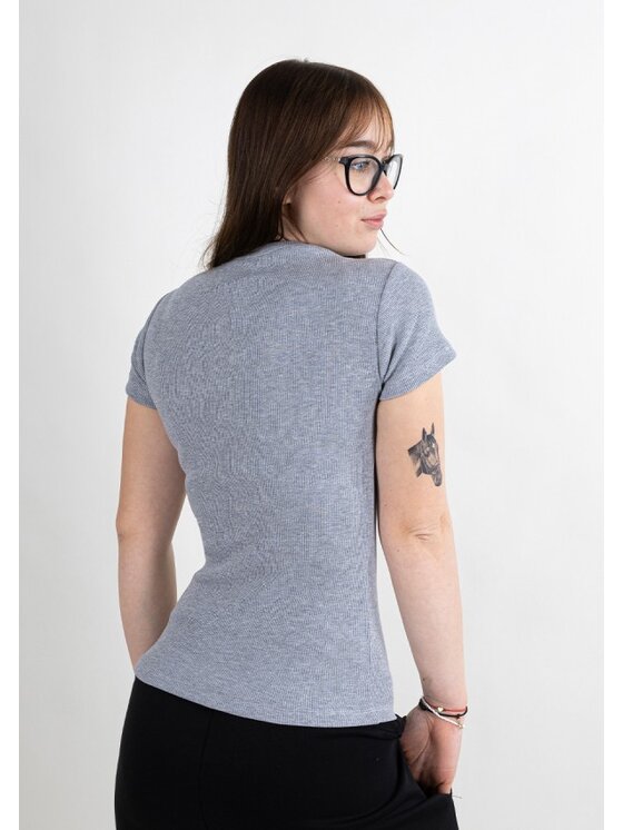 DKaren Sport DKaren Sport Bluzka DK33 Krótki Szary Classic Fit