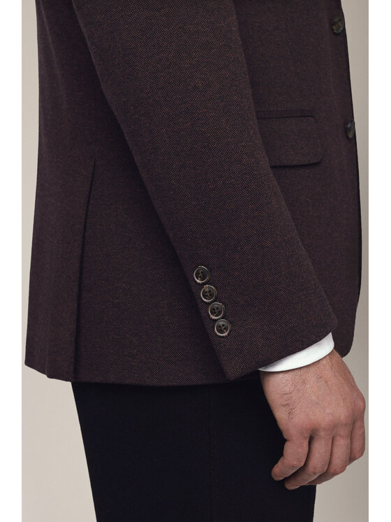 Lancerto Lancerto Marynarka Orticoli MA131225000017 Bordowy Slim Fit