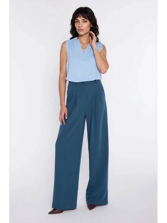 NIFE NIFE Kalhoty z materiálu SD138 Zelená Modern Relaxed Fit