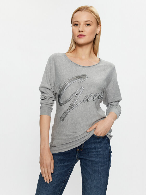 Guess Pulover W3BR25 Z2NQ2 Gri Regular Fit