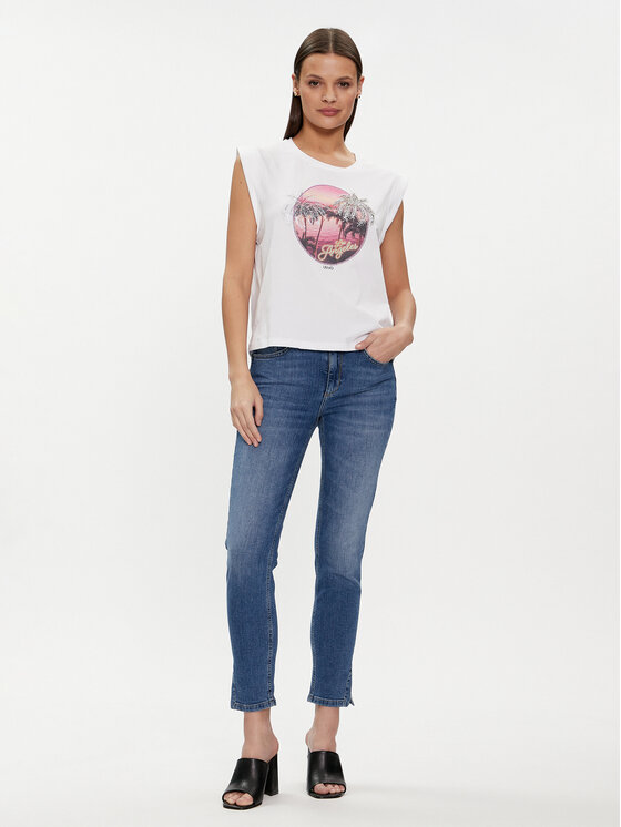 Liu Jo Liu Jo T-krekls MA4332 J5003 Balts Regular Fit
