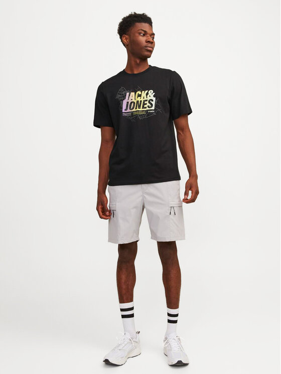 Jack & Jones Jack & Jones Футболка Map 12257908 Чорний Regular Fit