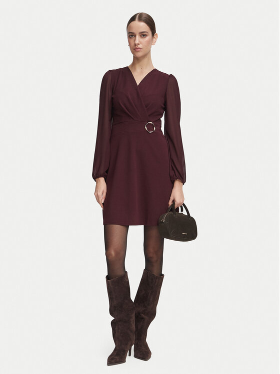 Morgan Morgan Sukienka koktajlowa 252-RSONIA Bordowy Slim Fit
