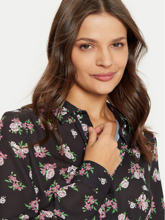Guess Guess Cămașă W4BH56 WGLA2 Negru Comfort Fit