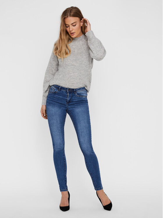 Vero Moda Vero Moda Jeansy Tanya 10222531 Granatowy Skinny Fit