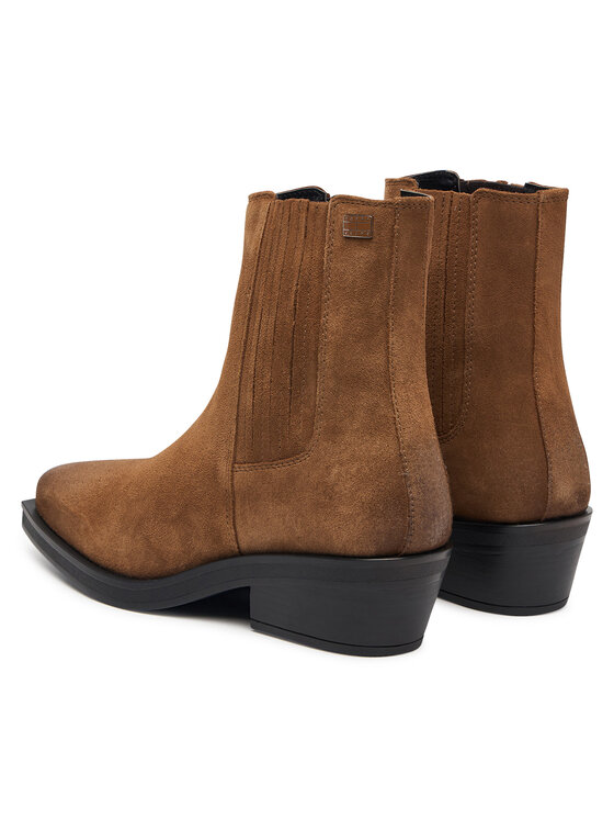 Tommy Jeans Tommy Jeans Botki Tjw Suede Cowboy Boots EN0EN03142 Brązowy