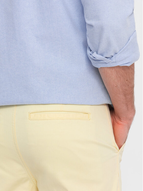 Ombre Ombre Chinosy W421 Żółty Regular Fit