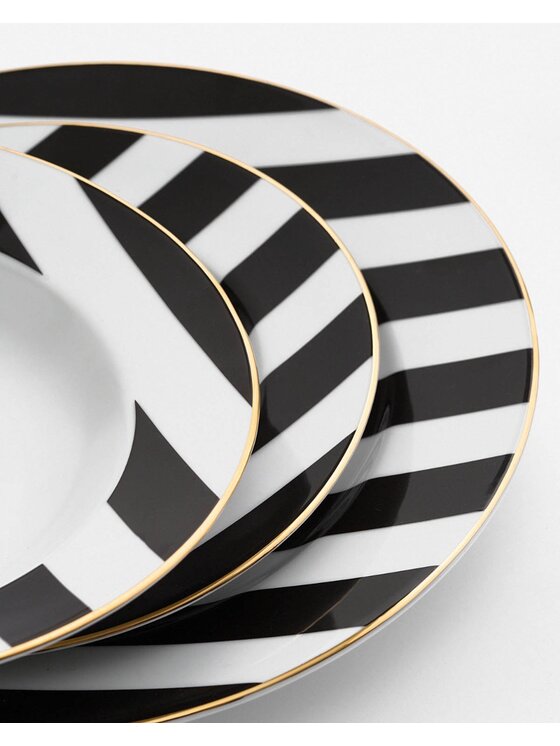 La Mania La Mania Komplet talerzy Stripes 3 szt. Biały