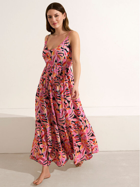 Selmark Selmark Plážové šaty BM196 Růžová