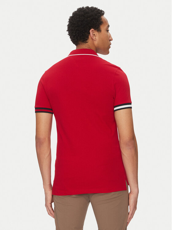 Tommy Hilfiger Tommy Hilfiger Polokošile Flag Cuff MW0MW38458 Červená Slim Fit