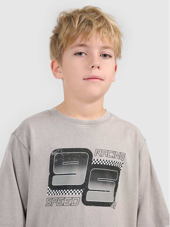 4F 4F T-Shirt ESPORTS RACING Szary Loose Fit