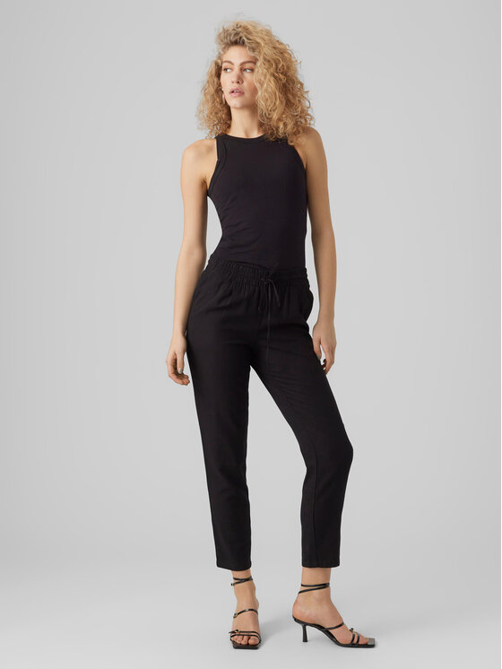 Vero Moda Vero Moda Spodnie materiałowe Jesmilo 10279691 Czarny Regular Fit