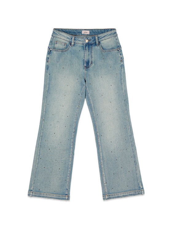 Oltre Oltre Jeansy P496R009211N004 Turkusowy Flare Fit