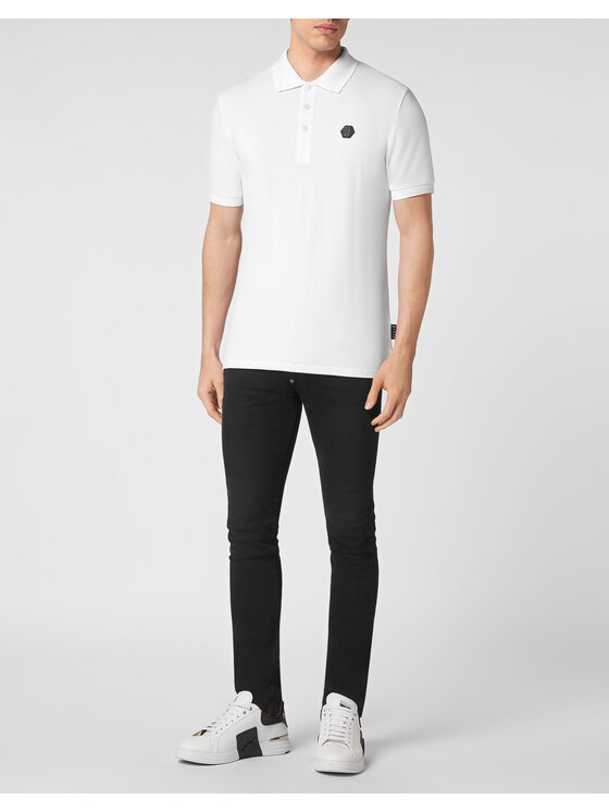 PHILIPP PLEIN PHILIPP PLEIN Polokošeľa 2379 Biela Slim Fit