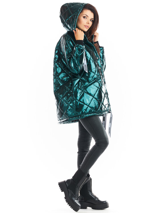Awama Awama Giacca da donna A385 Verde Basic Fit