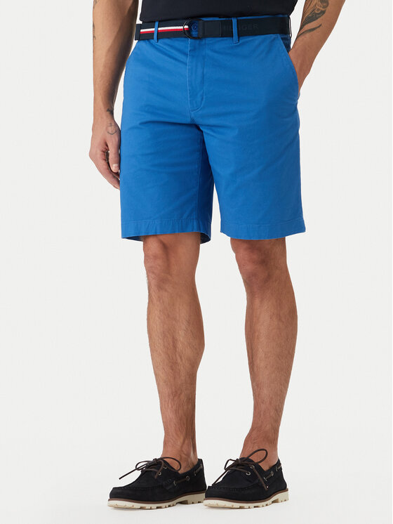 Tommy Hilfiger Szorty materiałowe Denton MW0MW42349 Niebieski Slim Fit