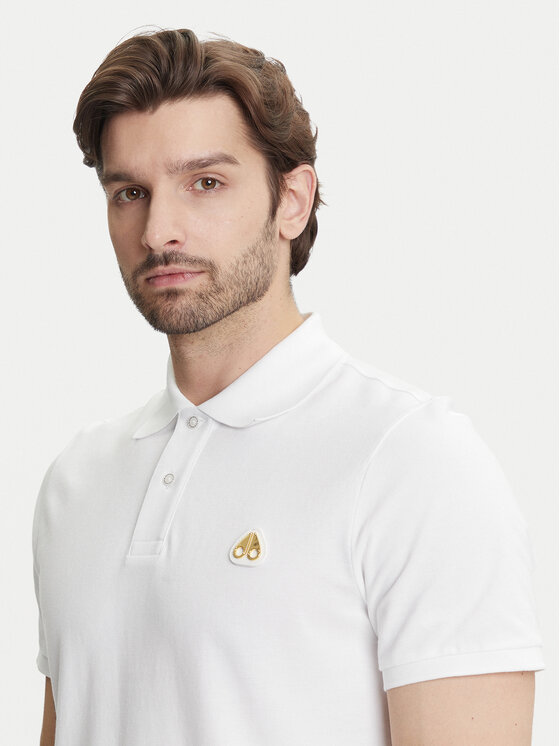 Moose Knuckles Moose Knuckles Тениска с яка и копчета Everett M34MT712G Бял Regular Fit