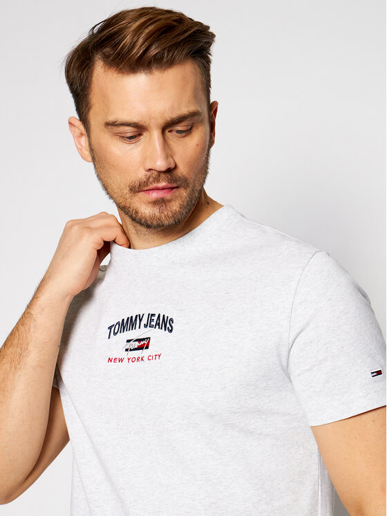 Tommy Jeans Marškinėliai Timeless Tommy Script DM0DM10620 Pilka Regular Fit  • Modivo.lt