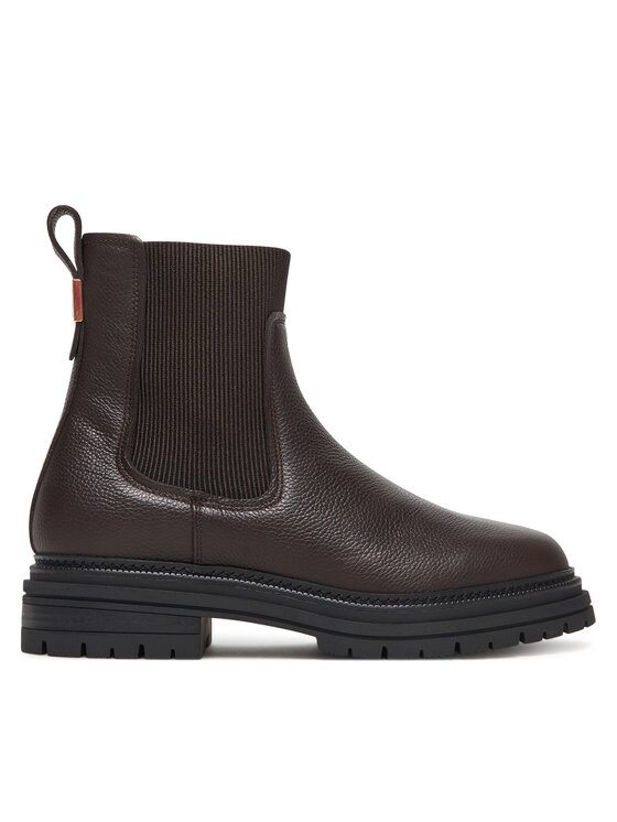 Tommy Hilfiger Tommy Hilfiger Kotníková obuv s elastickým prvkem FW0FW08771 Hnědá
