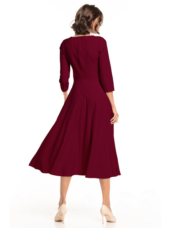 Tessita Tessita Sukienka codzienna T327 Bordowy A-Line Fit