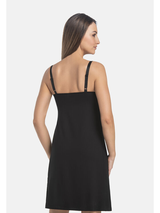 Teyli Teyli Koszula nocna do karmienia Mommy Czarny Standard Fit