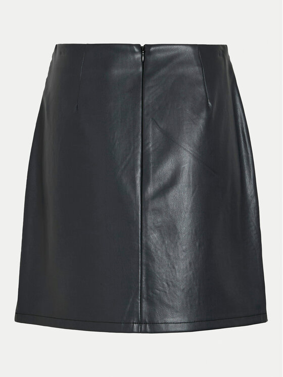 Vila Vila Пола от имитация на кожа Paz 14102686 Черен Slim Fit