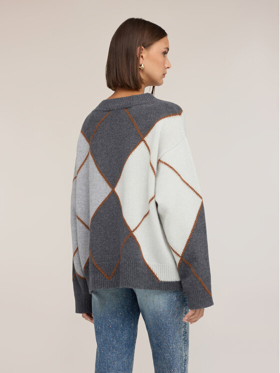 Motivi Motivi Sweter M803W004550N013 Szary Over Fit