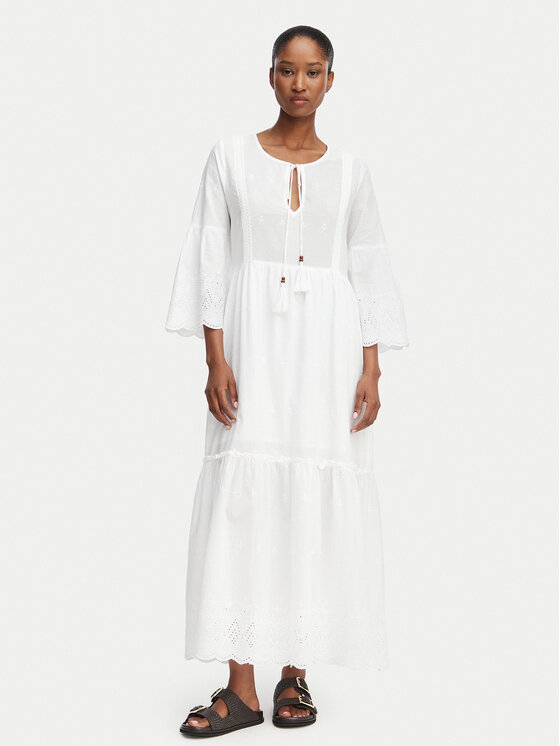 Selmark Rochie de vară BC296 Alb Relaxed Fit
