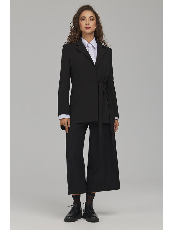 NIFE NIFE Culottes nohavice SD144 Čierna Wide Leg