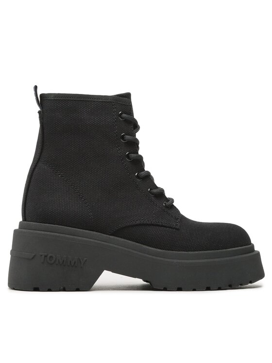 Trappers Tommy Jeans Lace Up Festiv Boots EN0EN02133 Negru