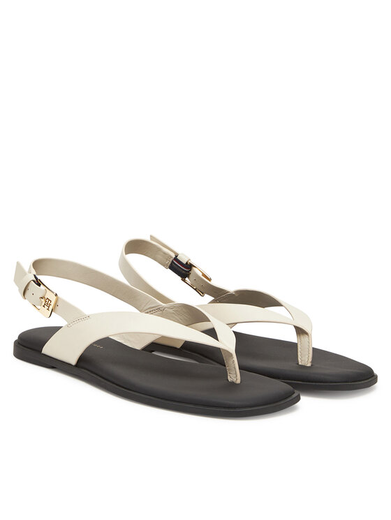 Tommy Hilfiger Tommy Hilfiger Sandale Color Block Thong Flat Sandal FW0FW08883 Écru