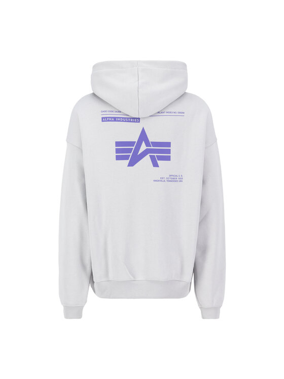 Alpha Industries Alpha Industries Bluza Logo Backprint Hoodie  Szary Relaxed Fit