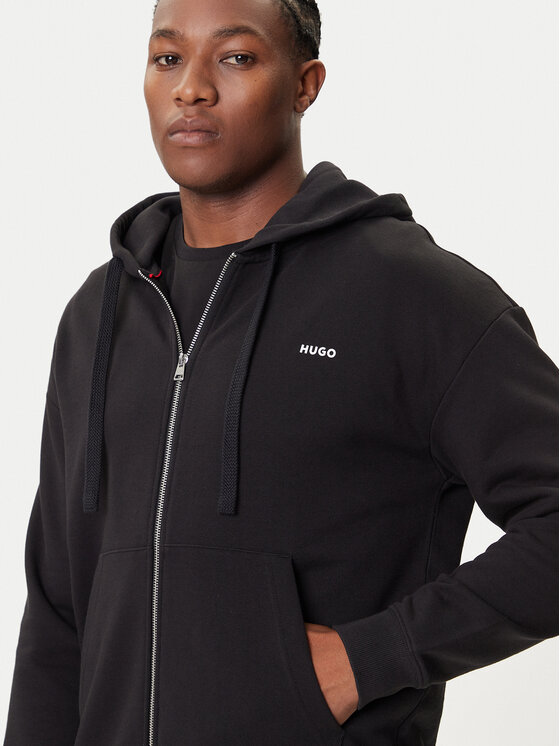 HUGO HUGO Mikina Dapozip 50548651 Černá Relaxed Fit