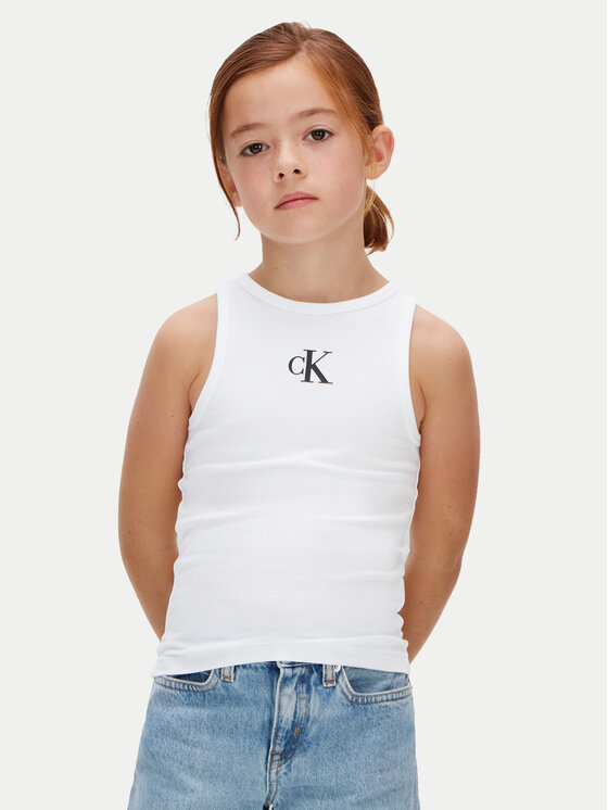 Calvin Klein Jeans Calvin Klein Jeans Top LVCKSJB10G Alb Slim Fit