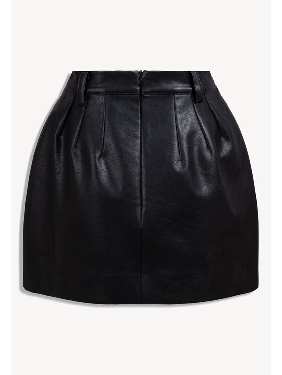 BIZUU BIZUU Spódnica mini BREDA MINIROCK FAUX SKIRT Czarny Standard Fit