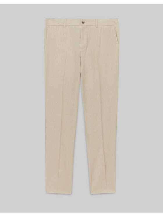 Borgio Borgio Spodnie garniturowe lodrino Beżowy Slim Fit