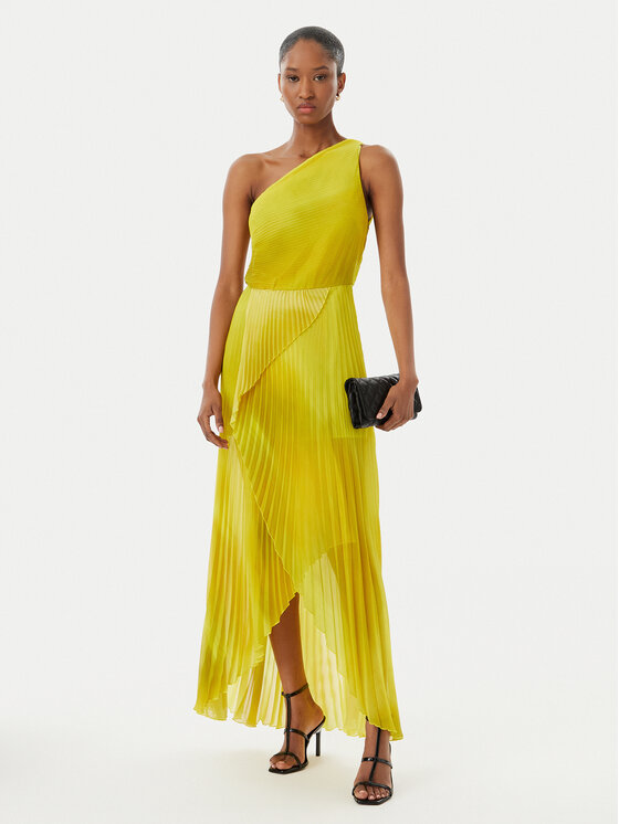 Simona Corsellini Simona Corsellini Kokteilinė suknelė P26CEAB11301 Geltona Slim Fit