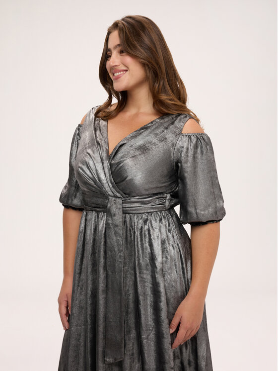 Fiorella Rubino Fiorella Rubino Sukienka wieczorowa 7033T001885N013 Szary Regular Fit
