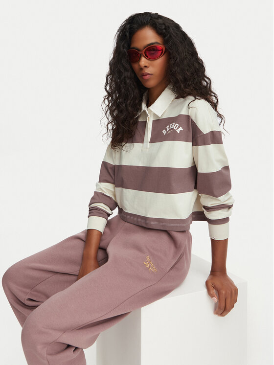 Reebok Reebok Тениска с яка и копчета Sabina RK25695CCW Светлобежов Relaxed Fit