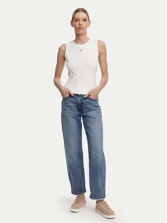 Calvin Klein Jeans Calvin Klein Jeans Top LV047F246G Bílá Slim Fit