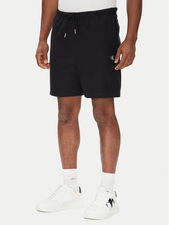 Calvin Klein Jeans Calvin Klein Jeans Pantaloni scurți sport Premium Terry LV04RC280G Negru Regular Fit