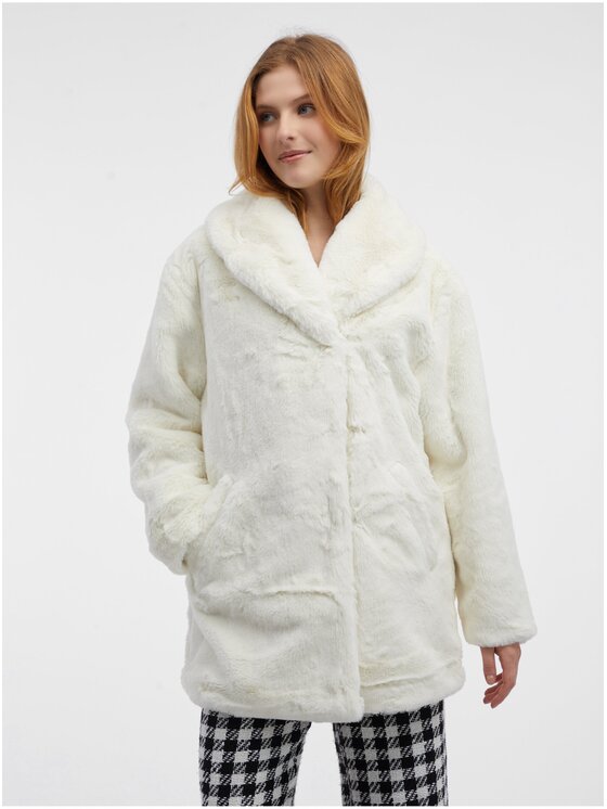 Orsay Orsay Płaszcz 839019029000__L Koralowy Regular Fit